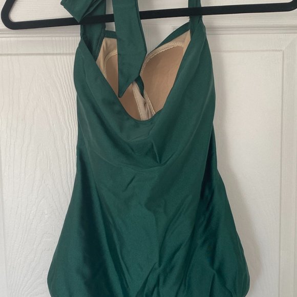 Bettie Page Pin Up Emerald Green Swimsuit - Picture 3 of 6